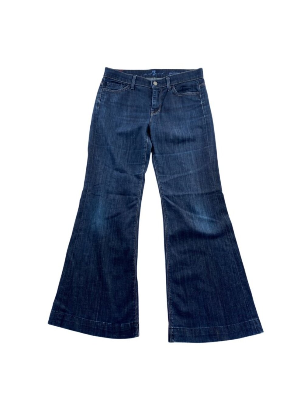 7 For All Mankind Womens Ginger Flare Jeans Size 28 Blue Denim Mid Rise Stretch